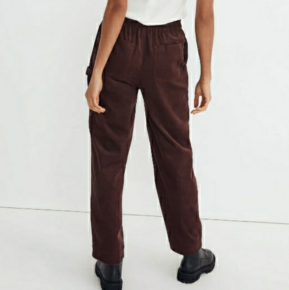 🆕️Corduroy Pull On Tapered Pants, Chocolate Brown - Picture 2 of 9
